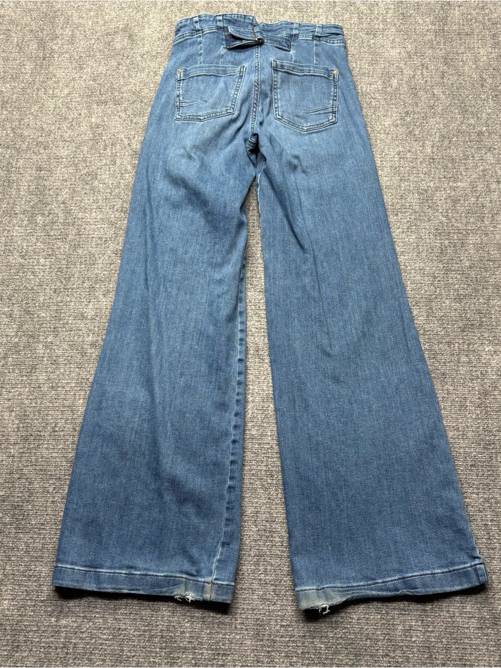 Pilcro Anthropologie Jeans Womens 26 Blue Wide Leg Cinch Buckle Back Denim - Picture 2 of 16